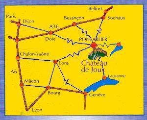Carte localisation du Château de Joux